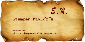 Stemper Miklós névjegykártya