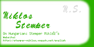 miklos stemper business card